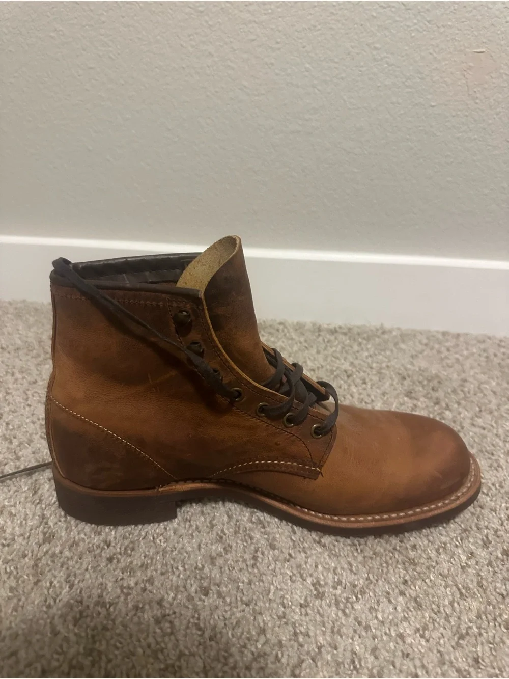 Red Wing Shoes Tan/Brown Leather Lace-Up Work Boots